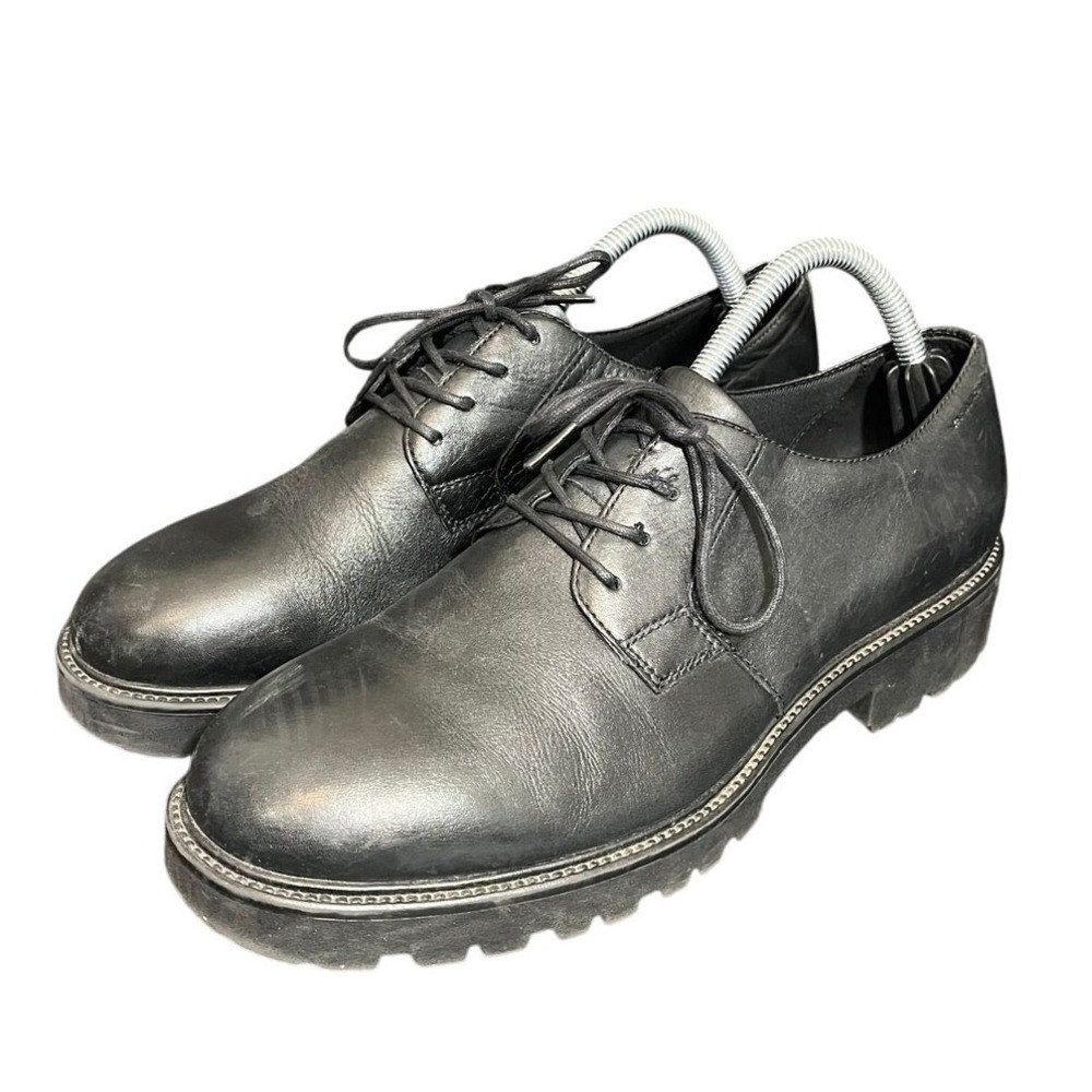 Vagabond Shoemakers Lace Up Derby Women 9.5 Black Leather Chunky Lug Sole Oxford